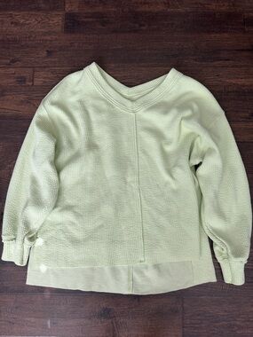 aerie lime green V neck Sweatshirt
